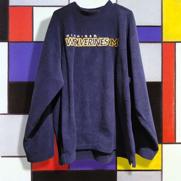 Pro Edge Other - VTG Michigan Wolverines Pro Edge Embroidered Fleece Crewneck Sweatshirt Mens 2XL